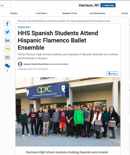 <br><p>HHS Spanish Students Attend Hispanic Flamenco Ballet Ensemble - Feb 4, 2017</p>