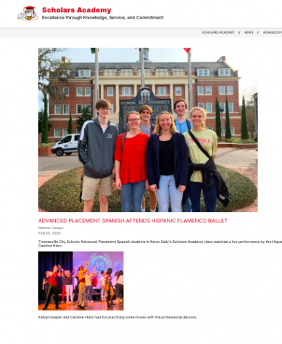 <br><p>Thomasville City Schools Advanced Placement Spanish students in Karen Daily's Scholars Academy - Florida, February 4, 2020</p>