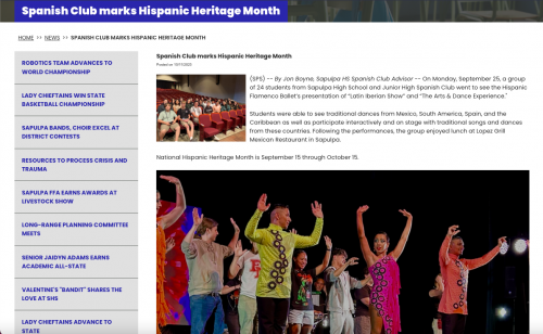 <br><p>Spanish Club marks Hispanic Heritage Month</p>
