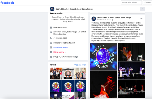 <br><p>02/19/2024, Middle school students enjoyed a performance by the Hispanic Flamenco Ballet at the First Baptist Church in Baton Rouge</p>